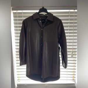 Bagatelle Women’s Faux Leather Button Up Jacket